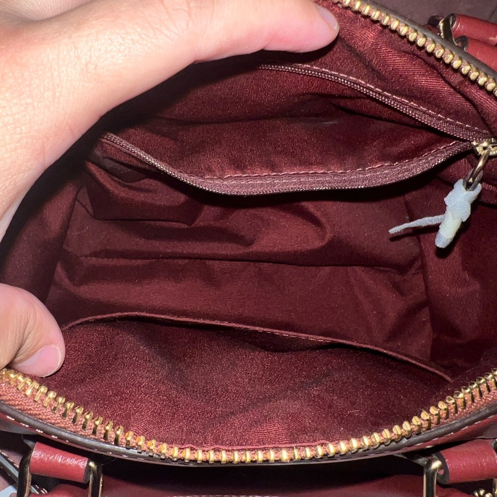 Coach Leopard Print Satchel with Red Accents - Picture 10 of 12